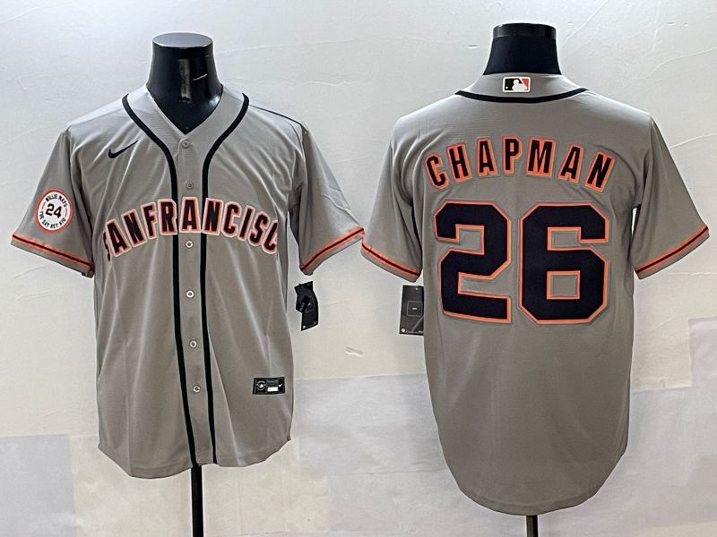 Men San Francisco Giants 26 Chapman Grey Game Nike 2025 MLB Jersey style 36